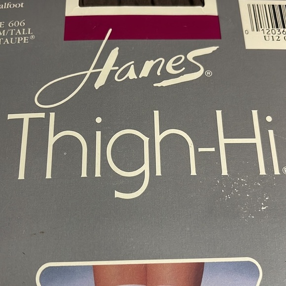 Hanes Vintage Thigh Hi Sandalfoot Stockings Sheer Medium/Tall Town Taupe New - Picture 5 of 16
